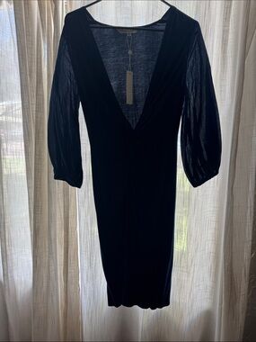 Trina Turk size small Palm coast dress navy blue new with tags